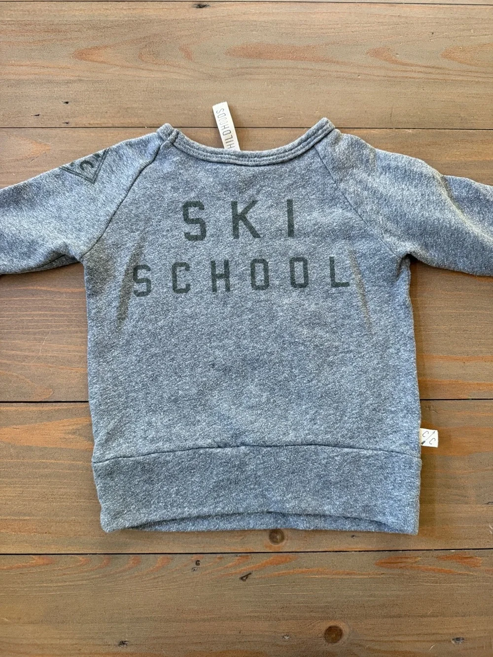 Childhoods Clothing Ski School Gray Pullover Sweatshirt - 12-18 Months